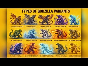 15 Types of Godzilla Variants Explained | Mythical & Legendary Godzilla Forms (4K)
