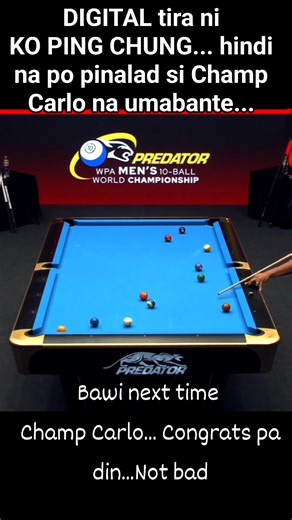 17K views · 132 reactions | Grabe mga tira ni Ku Ping Chung... Swerte pa.... nagkakatalo sa Sargo... ganun talaga ang bilyar... Congrats pa din sa ating kababayan na si Champ Carlo Biado... SemiFinalist.. Not bad ... | Tata Billiards Highlights & Review TV | Facebook