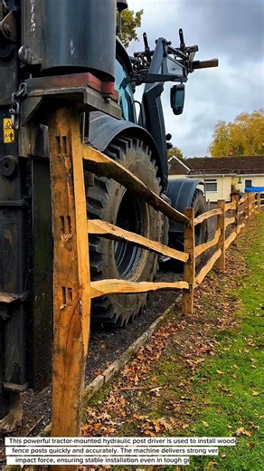 Powerful Tractor-Mounted Post Driver in Action | Hydraulic Fence Post Rammer Setup & Installation