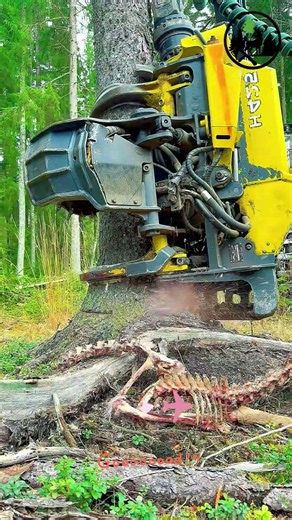 Nature is bad to the bone. A giant spruce and the cycle of nature 🌲 John Deere 1270G #forestry