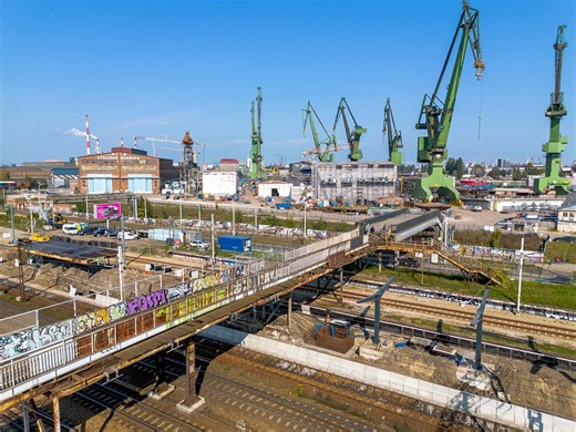 Przystanek SKM Gdańsk Stocznia z nową kładką. Ma być gotowa w 2026 roku. Prace ruszą za chwilę