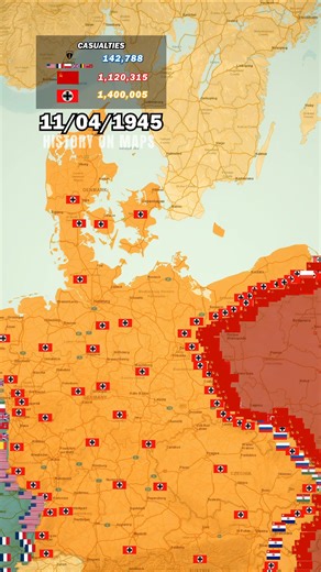 The Downfall of Nazi Germany Every Day (1945) in 1 minute using Map | History on Maps | Facebook