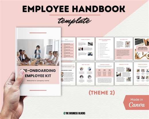 Employee Handbook Template: Company Onboarding Welcome Packet (canva) - Etsy