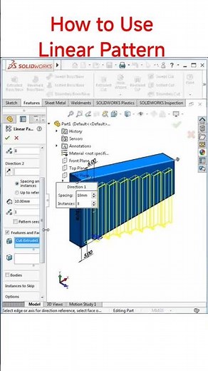 How to Use Linear Pattern in Solidworks | Solidworks Tips