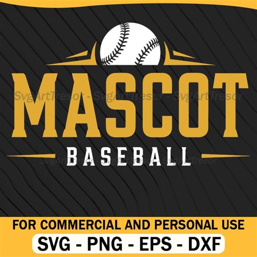 Mascot Baseball Team Logo Lettering Sports Svg - Etsy