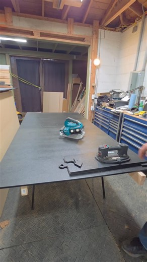 Izzy Swan on Instagram: "My diy folding vacuum track guide gets a lot of use in the shop. #woodworking"