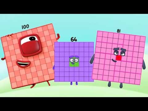 NUMBERBLOCKS SQUARE NUMBER ADDITION REMIX | SQUARE CLUB ADDITION | hello george