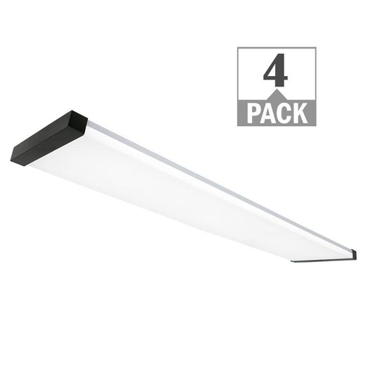 Reviews for Commercial Electric 4-Pack 48 in. x 10 in. 4200 Lumens 46-Watt Adjustable CCT Modern LED Kitchen Light Panel 120V Matte Black End Caps | Pg 1 - The Home Depot