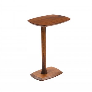 Stirling Solid Mango Wood C Shape End Table 25 Inch Walnut