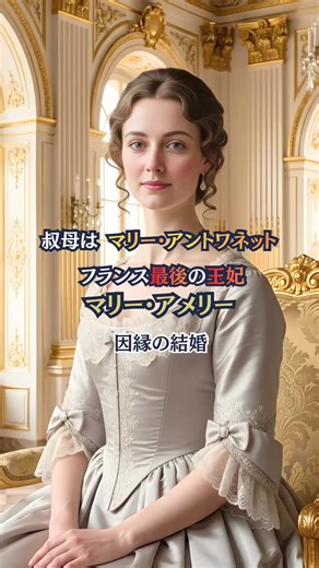 1.因縁の結婚 | フランス最後の王妃 マリー・アントワネットの姪 マリー・アメリー 叔母はマリー・アントワネット。 革命の記憶の中で育った、亡命中のナポリ王女アメリーは、やがて一人の亡命貴族と出会います。 敵の血筋から始まった結婚と、その運命の物語。 「VOICEVOX：四国めたん」 #世界の城 #世界史 #フランス王政 #europeanhistory