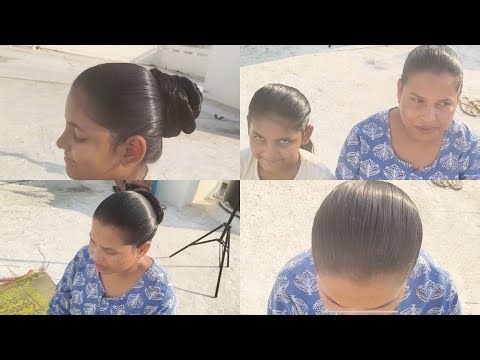 Full video p1 - mother daughter heavily oiled sleek lic comb hairplay mother daughters oiled hair