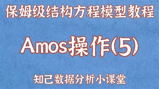 保姆级结构方程模型实操讲解-AMOS操作(5)