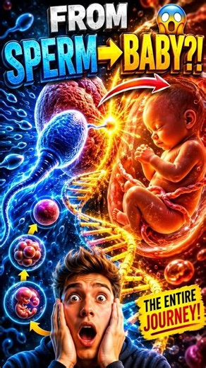Steps of Sperm to Baby | Complete Human Reproduction Explained 🧬#facts #trending #bodyvue