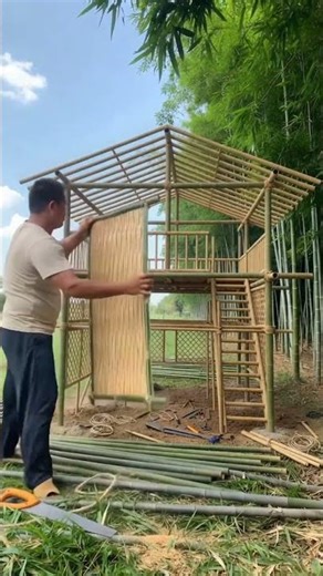 this one is a 🎋 Bamboo House Craftsmanship / Eco Home Build scene.#shorts #shortsfeed #viral