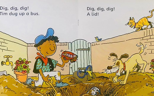 丽声拼读故事会，自然拼读分级绘本《DIG DIG DIG!挖挖挖》