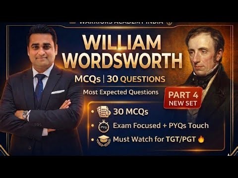 UP TGT PGT English 2026 | William Wordsworth MCQs🔥| Most Important Revision