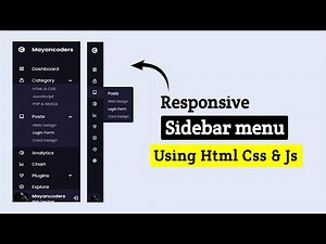 Create a Responsive Sidebar Menu | HTML CSS JavaScript | Mayancoders