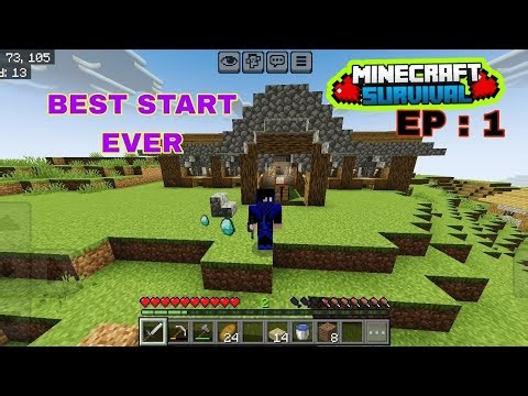 First Minecraft PE Survival Series||survival series part1 