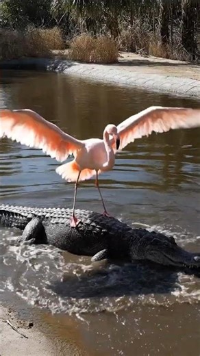 “Flamingo Fights Back Against Crocodile | 홍학의 반격”
