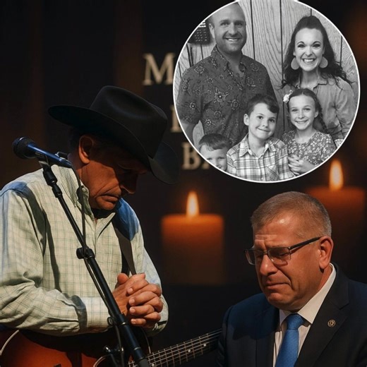 HEARTBREAKING NEWS: George Strait stepped onto the stage, and his voice did not rise in song — but in a deep, heartfelt tribute to Illinois Republican gubernatorial candidate Darren Bailey for the tragic loss of his son, daughter-in-law, and two grandchildren in a helicopter accident on Wednesday. The moment left millions of fans in tears, joining together in prayer and sympathy... ▶️ Watch the emotional sacred moment: https://musicindustrybuzz.site/heartbreaking-news-george-strait-stops-his-sho
