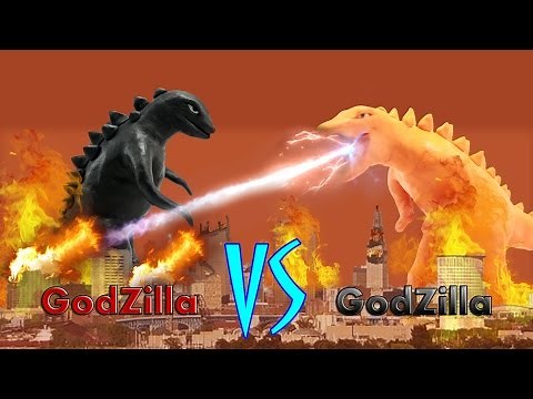 Godzilla vs Godzilla First Fight - Godzilla Monster For Kids (Playdoh Clay)