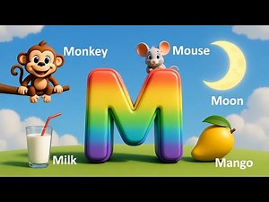 Letter M Words for Kids | M for Monkey to Mouse | ABC Learning #alphabet #kids #kidscartoon