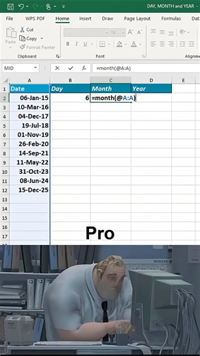 Extract Day, Month & Year in Excel 📅🔥 | Easy Formula!