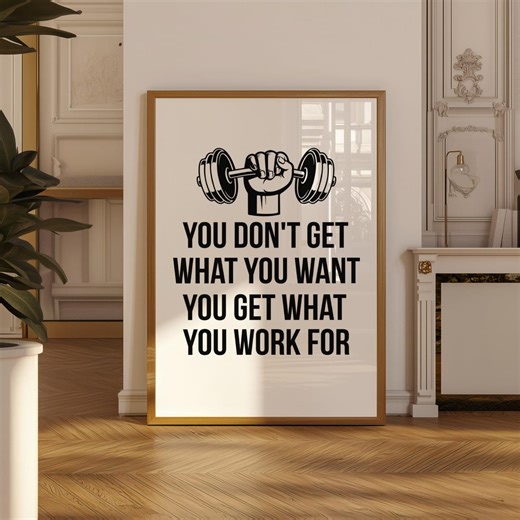 Gym Wall Art Printable, Motivational Fitness Quote Poster, Workout Gym Decor, Bodybuilding Motivation Weightlifting Print, Home Gym Digital - Etsy