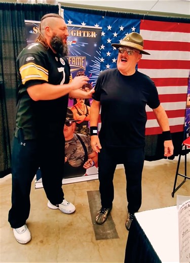 A little "Hertz Donut Hijinx" w/ Legen-wait-for-it-dary ‪@WWE‬ Hall of Famer Sargent Slaughter! 🫡🍩