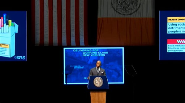 1.7K views · 187 reactions | New York City Mayor Eric Adams aims at Big Tech by declaring social media a 'public health crisis,' comparing it to guns and tobacco. | USA TODAY | Facebook