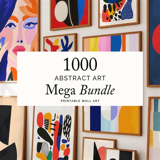 1000 láminas de arte geométrico abstracto / Megapaquete de mediados de siglo (descarga digital) - Etsy España