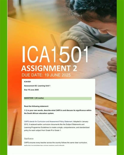 ICA1501 Assignment 2 2025 ANSWERS Due 19 June 2025104