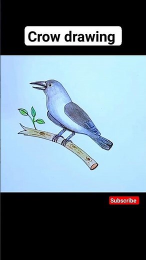 Crow drawing easy/crow drawing for kids/#crowdrawing #shorts