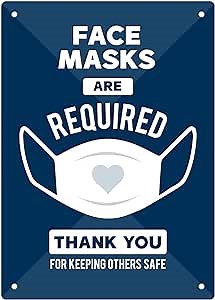 Amazon.com : Face Masks Required Sign / 10" x 14" Face Mask Signage/Durable Plastic Indoor Outdoor Business Sign : Office Products
