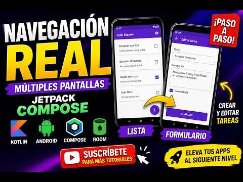 Cómo navegar entre pantallas en Jetpack Compose con Room y ViewModel (MVVM)