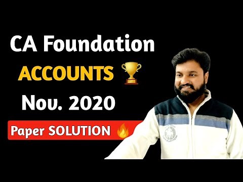 CA Foundation Accounts Nov 2020 Paper Solution l CTC Classes