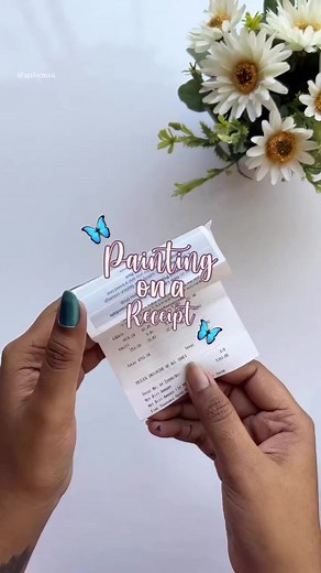 New style, painting on receipt 😘🎨 #painting #foryoupage #artist #fyp #reels #facebookreels #reelsfb #reelsvideo #viralreels #FacebookReelsContest | Painting Color Wate