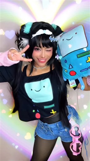 Princess Sachiko💗Sachi_hime96 on Instagram: "New Inspired look🥹Rate?💓BMO!! 🤖 My favourite adventure time character 😭💓💙#sachi_hime96 #princesssachiko #adventuretime #BMOsachi"