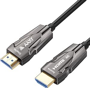 4K Fiber HDMI Cable 100ft, High Speed 18Gbps Fiber Optic HDMI 2.0 Cable Supports 4K@60Hz, 4:4:4, HDR, Dolby Vision, HDCP 2.2, ARC, 3D, Compatible with TV Box/HDTV/Projector/Blu-ray/Home Theater etc