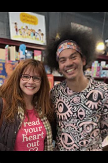 So excited to meet @mychal and @Peter H. Reynolds at @BlueBunnyBooks today! #librarytiktok #schoollibrarian #elementarylibrarian #mychalthelibrarian