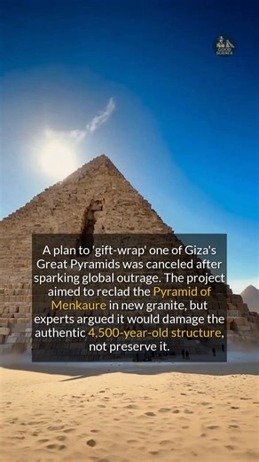 11K views · 71 reactions | A controversial plan to reclad a Giza pyramid was canceled after global outrage from historians. #history #ancienthistory #egypt | GoodScience | Facebook