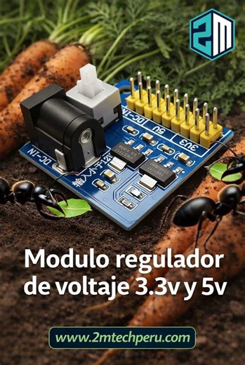 Modulo regulador de voltaje 3.3v y 5v #2mtechperu #huanuco #arduino