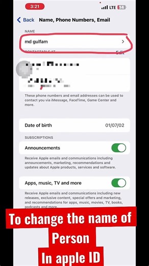 To change the name in apple id💯✅#ytshorts #technology #viraltechshorts