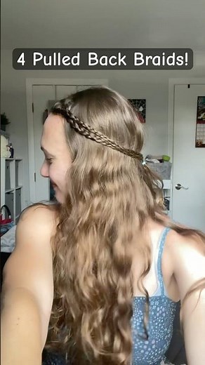 4 Pulled Back Braids! #halfuphalfdownhairstyle #simplehairstyle