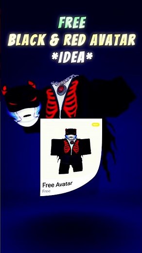 BLACK & RED FREE AVATAR ON ROBLOX #roblox