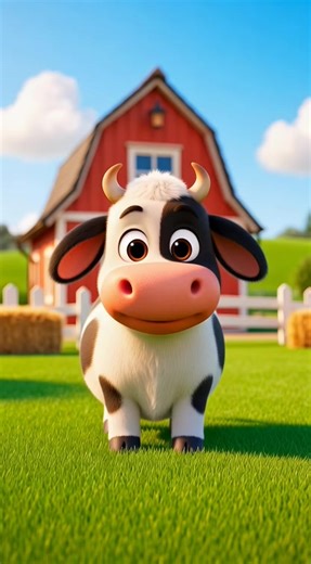 Beautiful cow #nurseryrhymes #3danimation #cartoon #kidslearning #foryoupage