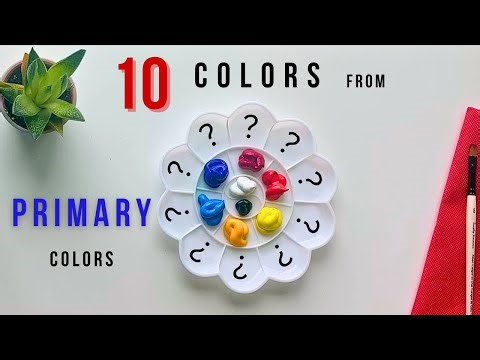 Making 10 Colors with Only Primary Colors | Red, Yellow, Blue #colorpalette #primarycolors 