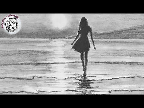 Como Dibujar una Chica en la Playa muy Facil y Paso a Paso