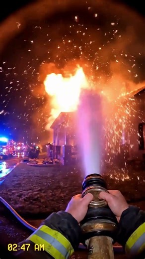 Firefighter body cam catches insane house fire 🔥