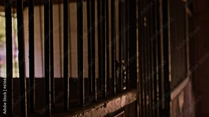 Bars in an old jail cell. Stock Video